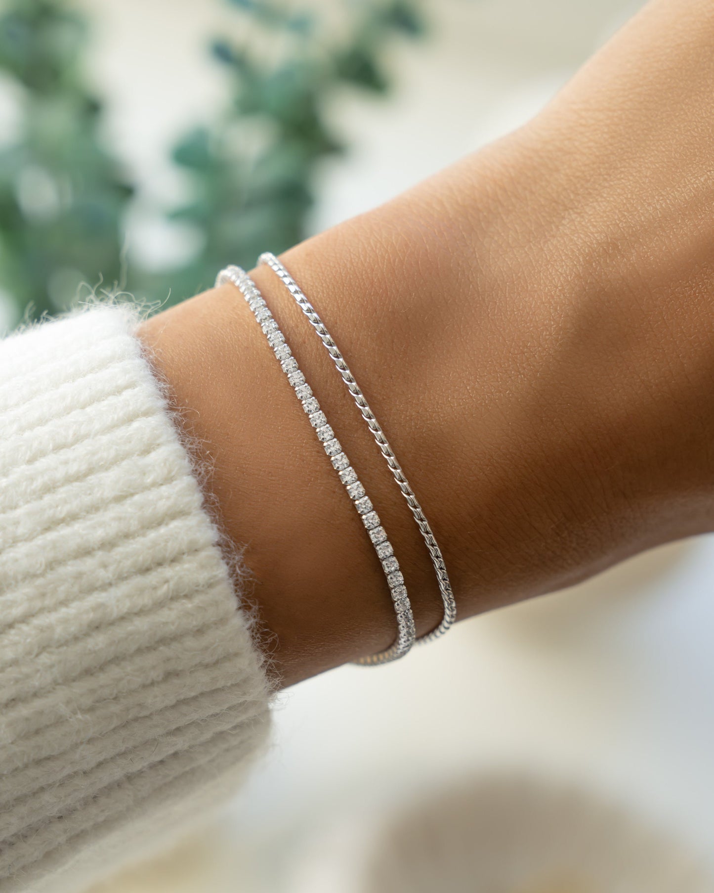 Tennis & Chain Bracelet Set