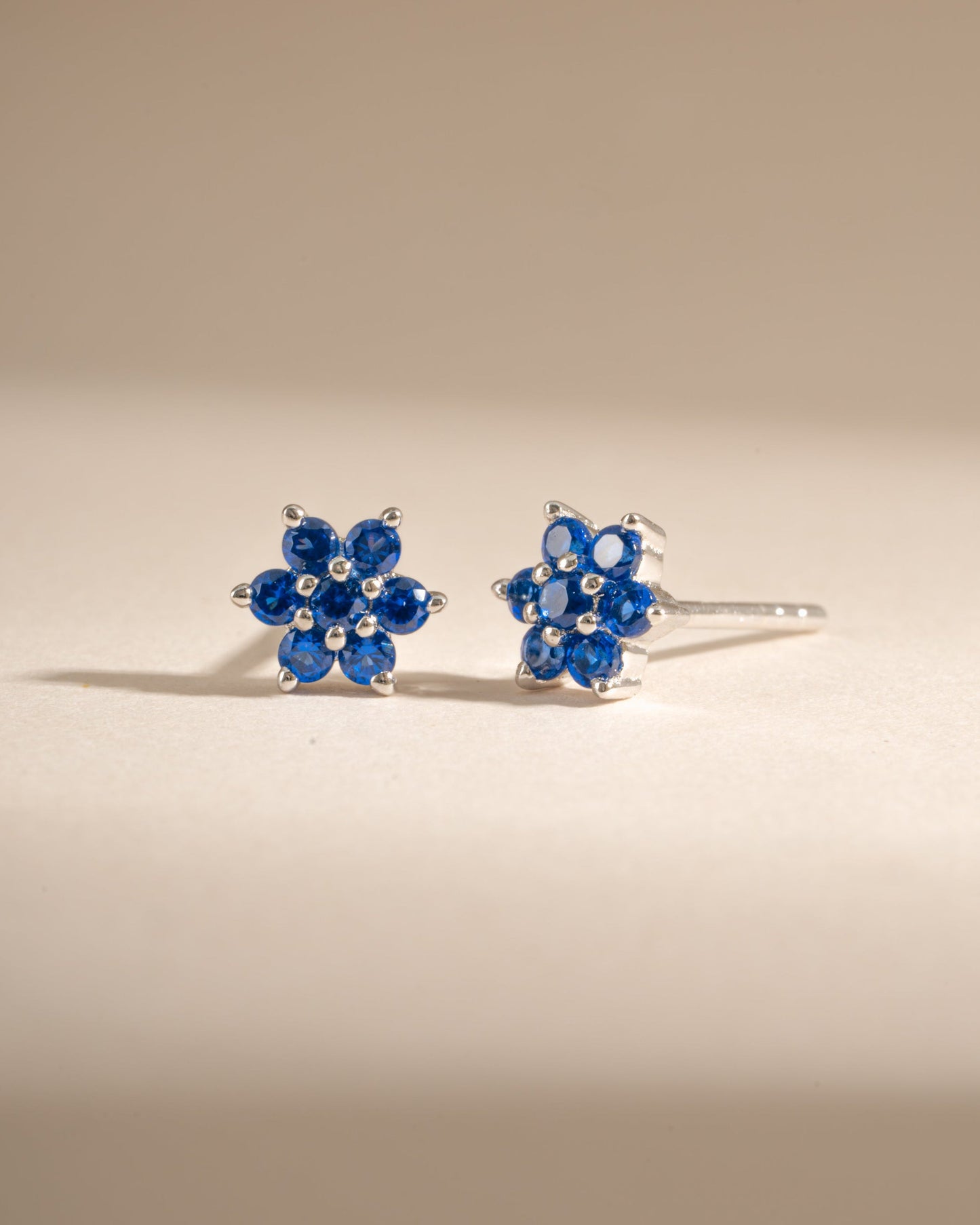 Sapphire Flower Studs