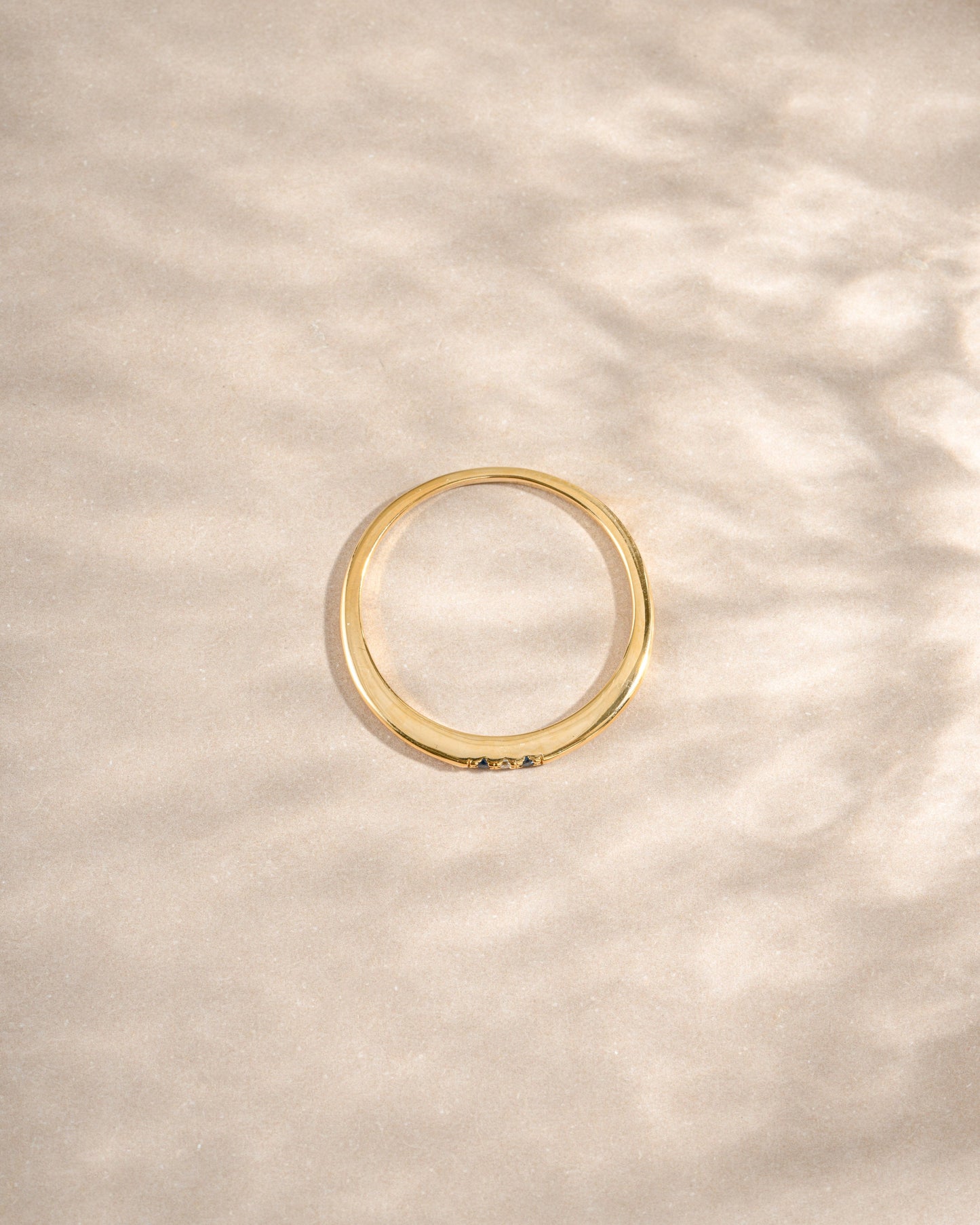 Sapphire 3 Stone Diamond Ring