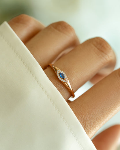 Sapphire Evil Eye Ring