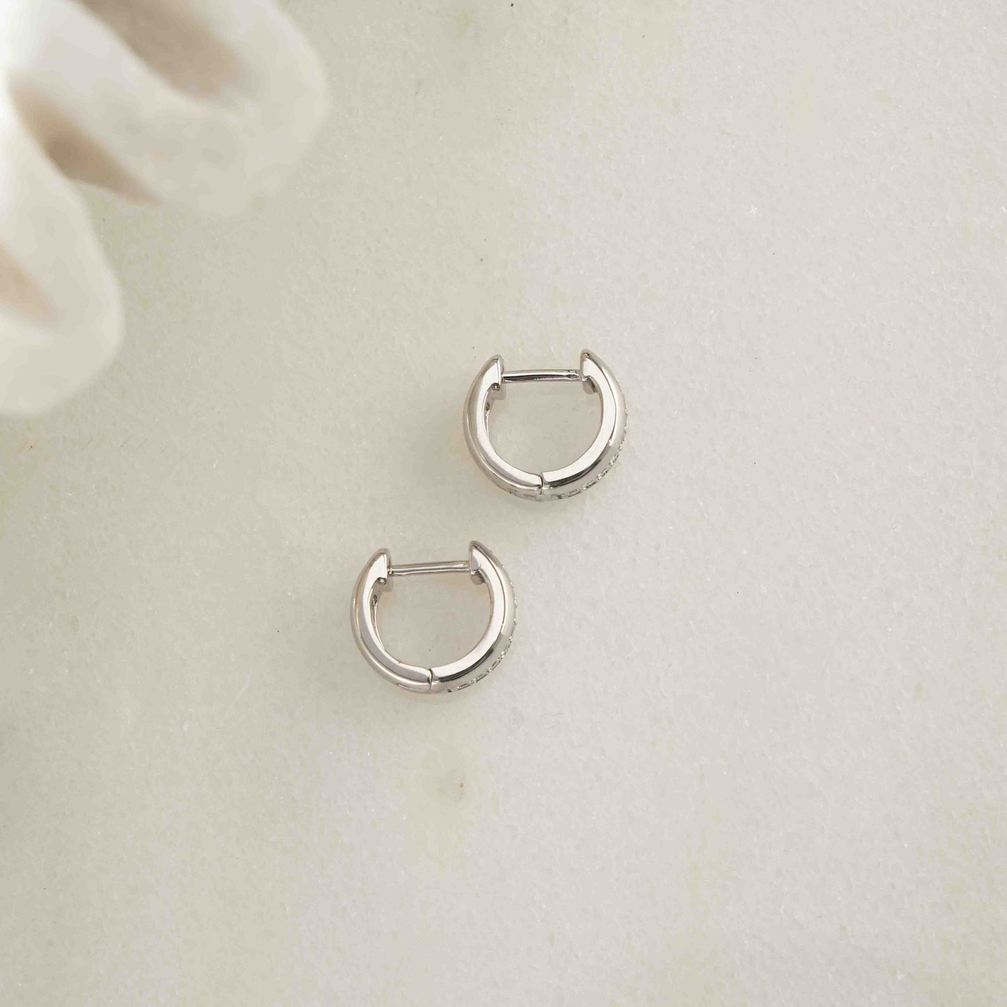 Stripe Diamond Huggie Earrings