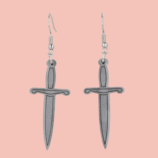 Silver Dagger Earrings
