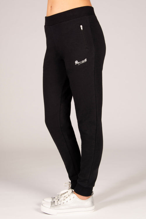Black joggers with size zip pockets for girls