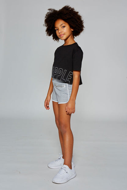 Girl wearing Pineapple Grey Marl Sporty Shorts