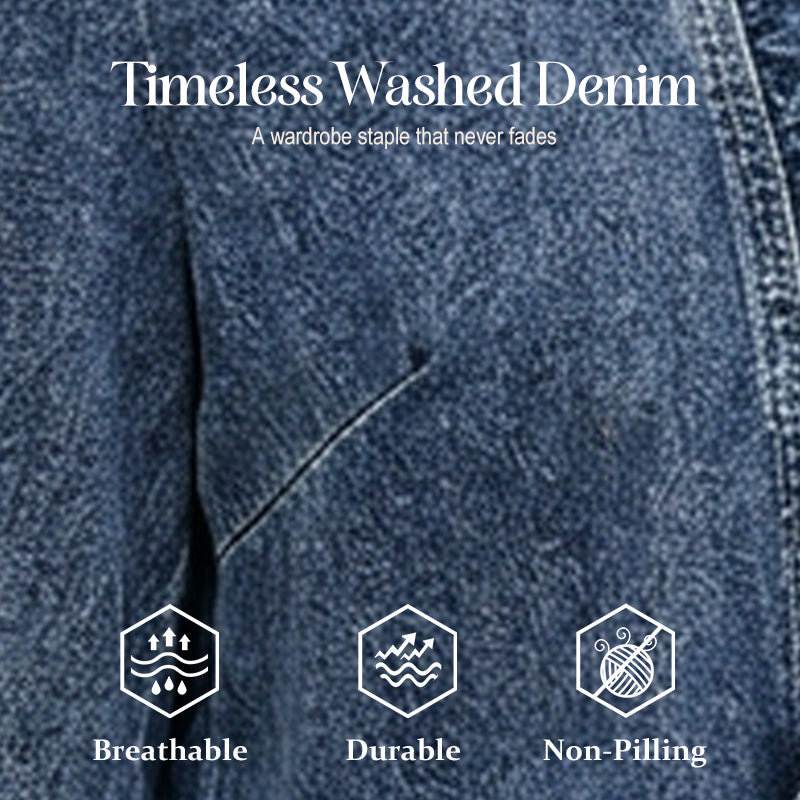 üß• LIMITED-TIME 49% OFF! ‚ú® Women's Denim Jacket ‚Äì Open-Front, Ruffle Trim, Lightweight, Classic Wash ‚ú®