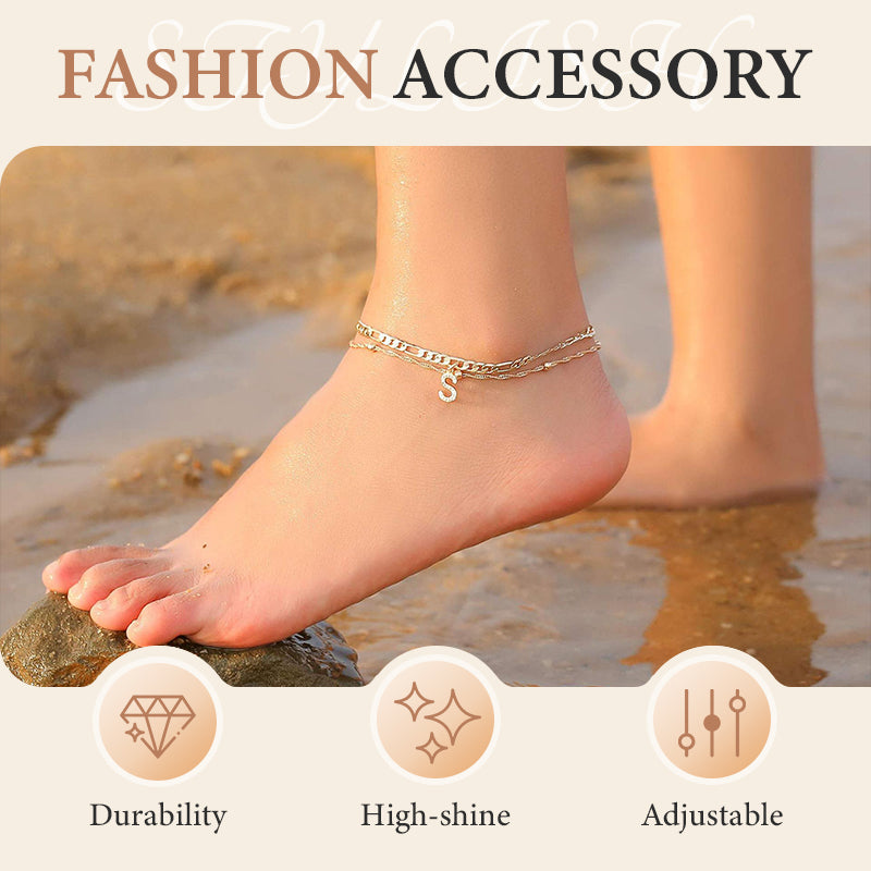 üíñ Layered Gold Ankle Bracelet for Women
