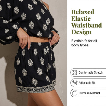 ‚ú® Bohemian Off-Shoulder Jumpsuit Set ‚Äì Vintage Print, Vacation, Relaxed ‚ú®