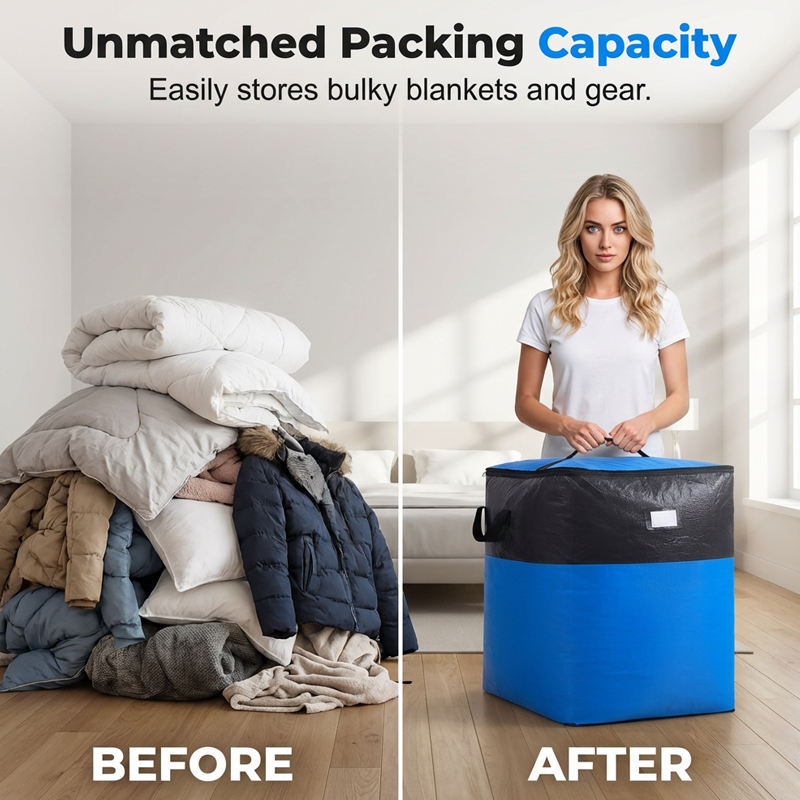 üî•Collapsible Storage & Moving Bag ‚Äì Heavy‚Äëduty PE, water‚Äëresistant