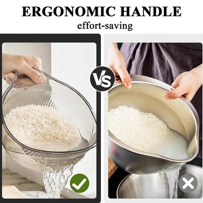 üçö  Multipurpose Rice Washing Bowl Strainer with Handle