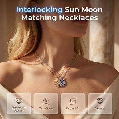 üì¢üì¢40% OFF !! ‚è∞Sun and Moon Pendant Necklace with Rhinestones