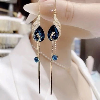 ü¶ö Phoenix Earrings ‚Äì Peacock Design, CZ Gems, Lightweight, Gift üéÅ