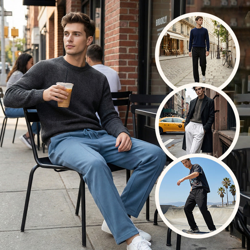üí•Men's Elastic Waist Drawstring Straight Leg Pants
