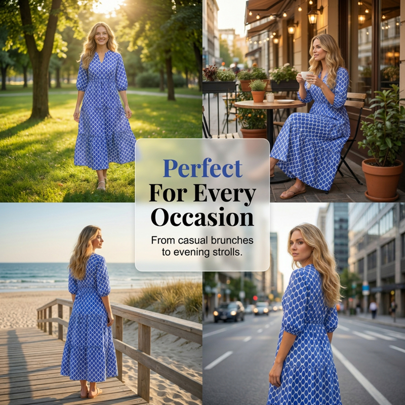 üì¢üì¢30% OFF !! ‚è∞Women's Casual Bohemian Printed Maxi Dress