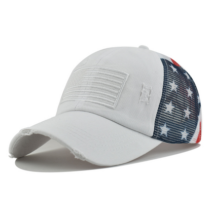 ‚è∞Distressed American Flag Mesh Baseball Cap