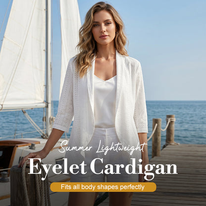Women's Summer Lightweight Eyelet Cardigan ‚Äì Breathable, Open, Stylish Cover-Up üåä