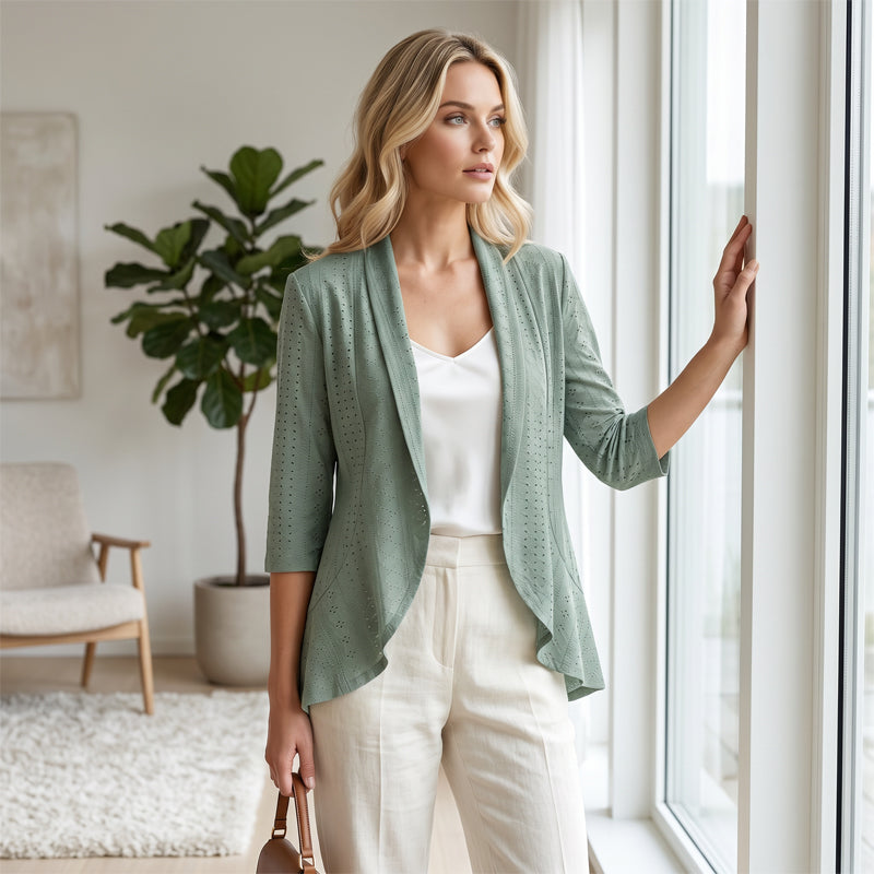 Women's Summer Lightweight Eyelet Cardigan ‚Äì Breathable, Open, Stylish Cover-Up üåä