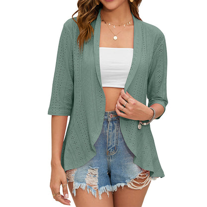 Women's Summer Lightweight Eyelet Cardigan ‚Äì Breathable, Open, Stylish Cover-Up üåä