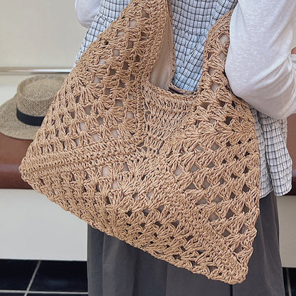 üèùÔ∏èArtisanal Woven Tote with Inner Lining