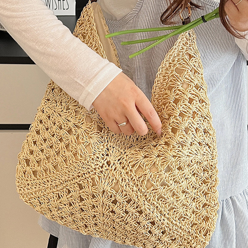 üèùÔ∏èArtisanal Woven Tote with Inner Lining