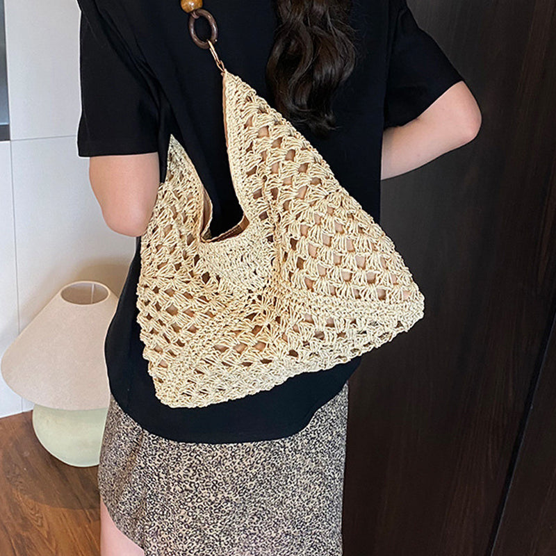 üèùÔ∏èArtisanal Woven Tote with Inner Lining