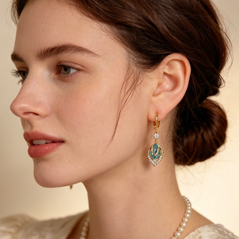 ‚ú®Sky Blue Drop Dangle Hoop Earrings