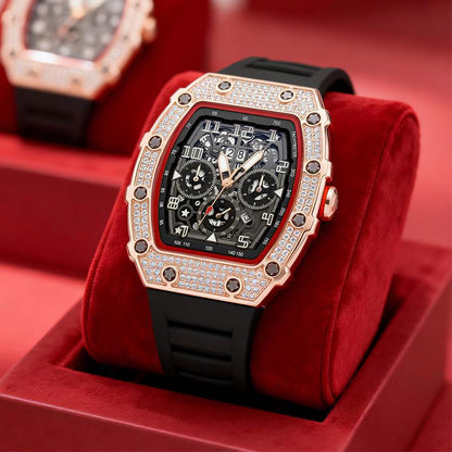 üì¢üì¢40% OFF !! ‚è∞ Luxury Men's Tonneau-Shaped Watch with Rhinestone Embellishment