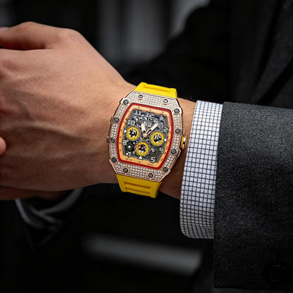 üì¢üì¢40% OFF !! ‚è∞ Luxury Men's Tonneau-Shaped Watch with Rhinestone Embellishment