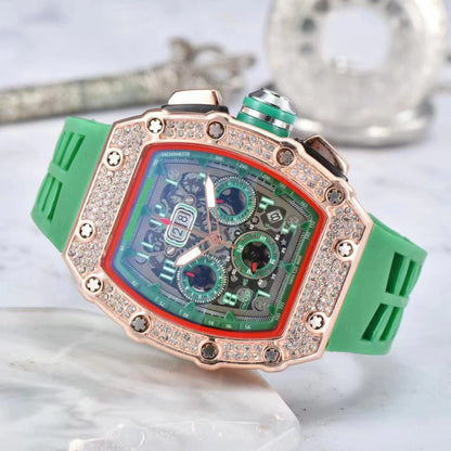 üì¢üì¢40% OFF !! ‚è∞ Luxury Men's Tonneau-Shaped Watch with Rhinestone Embellishment
