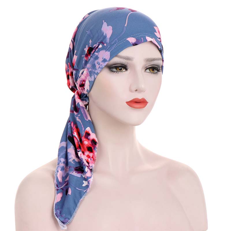‚ú® Women's Floral Print Pre-Tied Head Scarf Turban ‚Äì Soft, Elastic, Versatile üå∏