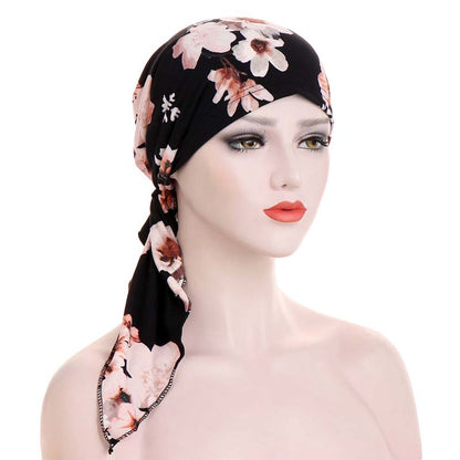 ‚ú® Women's Floral Print Pre-Tied Head Scarf Turban ‚Äì Soft, Elastic, Versatile üå∏