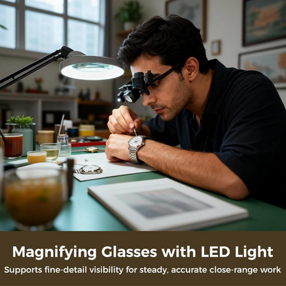 üî¨ LIMITED-TIME 49% OFF! ‚ú® Precision LED Magnifier Glasses ‚Äì Interchangeable Lenses, Dual LED, Hands-Free üí°