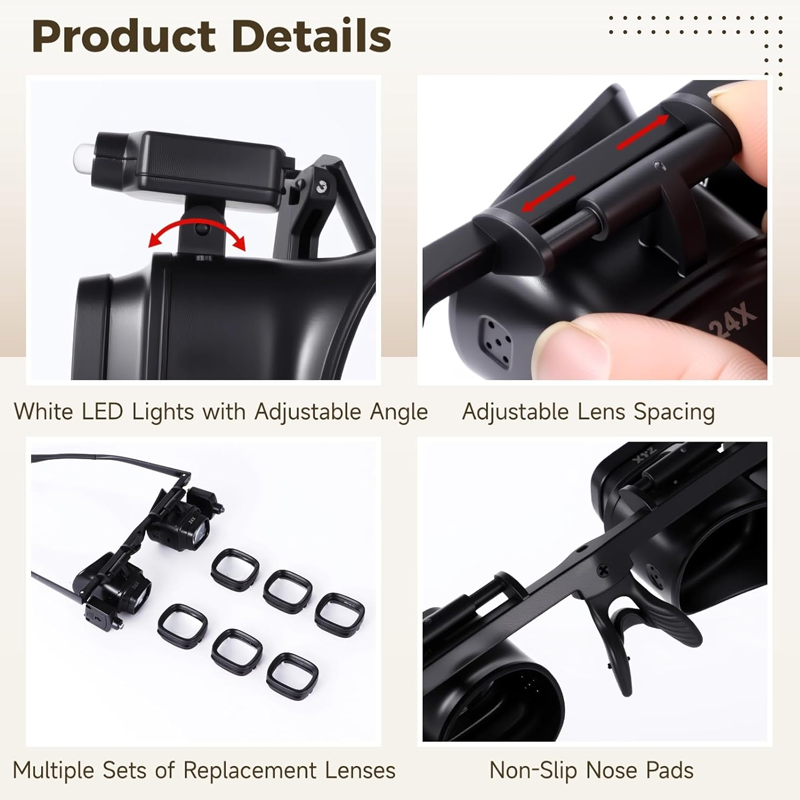 üî¨ LIMITED-TIME 49% OFF! ‚ú® Precision LED Magnifier Glasses ‚Äì Interchangeable Lenses, Dual LED, Hands-Free üí°