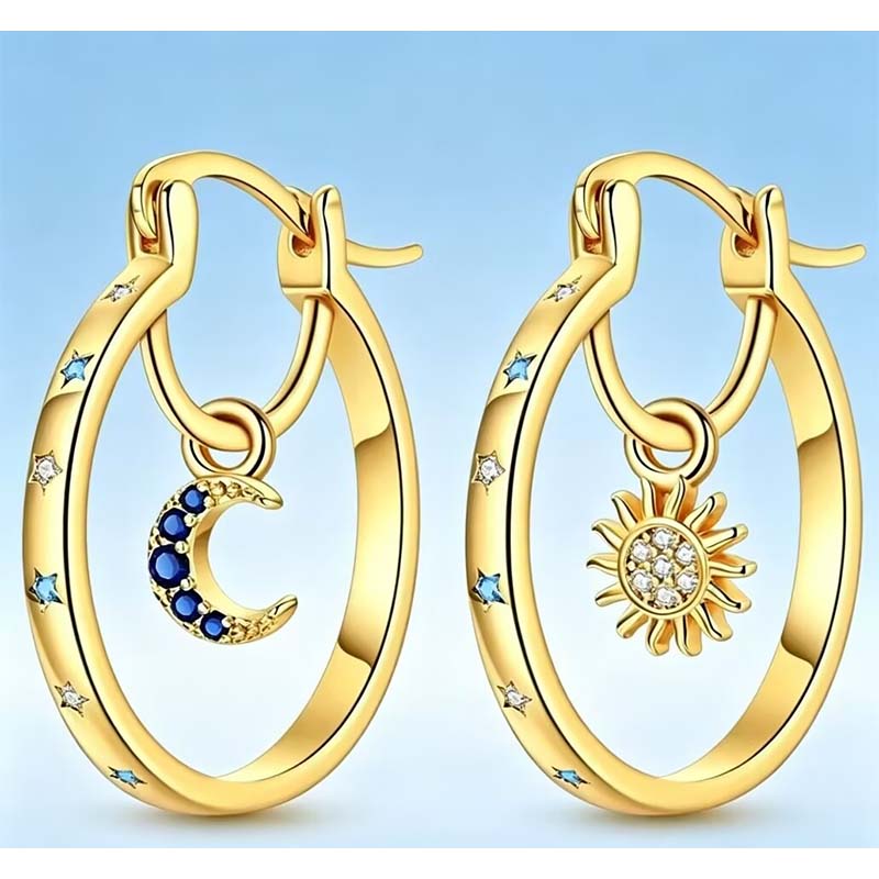 Celestial Double Layer Hoop Earrings ‚ú®