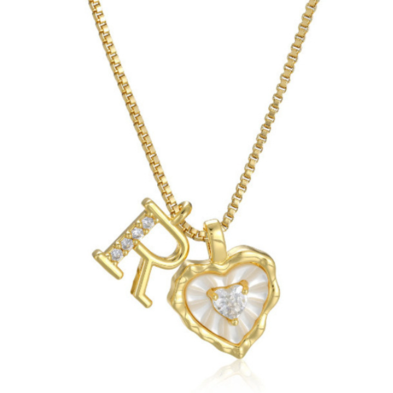 üíéüí• Heart Shaped Letters Micro Pave Chain Necklace ‚Äì Initial Pendant, Titanium Steel, Adjustable ‚ú®