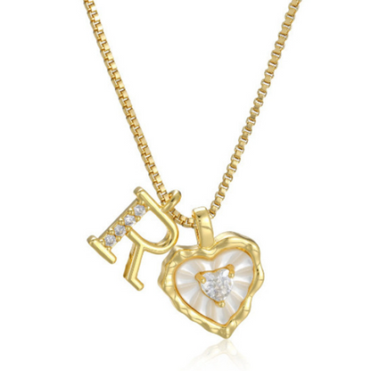 üíéüí• Heart Shaped Letters Micro Pave Chain Necklace ‚Äì Initial Pendant, Titanium Steel, Adjustable ‚ú®