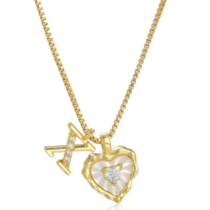 üíéüí• Heart Shaped Letters Micro Pave Chain Necklace ‚Äì Initial Pendant, Titanium Steel, Adjustable ‚ú®