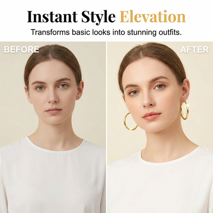 üéâ BUY 1 GET 1 FREE üéÅ Women's Minimalist Textured Hoop Earrings ‚Äì Diamond-Cut, Snap Closure, Everyday Glow ‚ú®