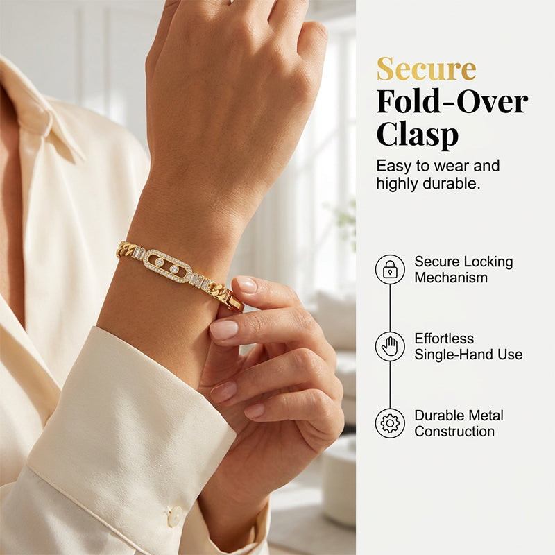 ‚è≥‚ú®Women's Gold-Tone Cubic Zirconia Chain Braceletüíéüìø