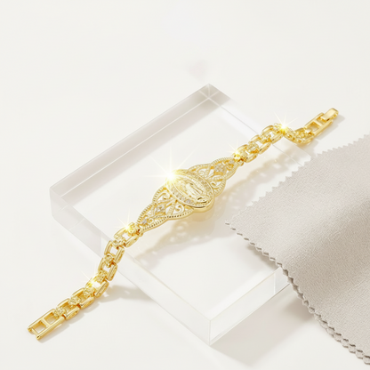 Elegant Hollow Flower Virgin Mary Bracelet ‚ú®