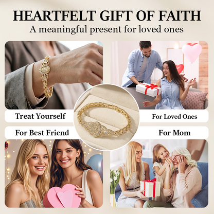 Elegant Hollow Flower Virgin Mary Bracelet ‚ú®