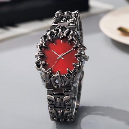 ‚åö Creative Claw-Shaped Quartz Watch ‚Äì Red Dial, Sculptural Bracelet, Statement Style üî•
