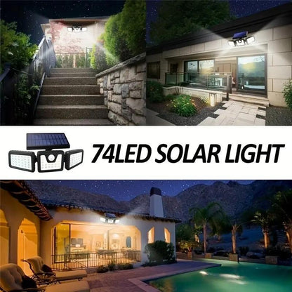 üì¢üì¢40% OFF !! ‚è∞Solar 3-Heads Wall Light With Sensor Lighting Function