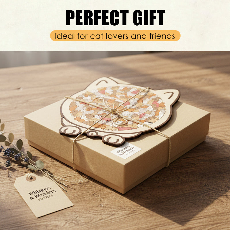 Adorable Cat-Shaped Wooden Jigsaw Puzzle üß©üê±