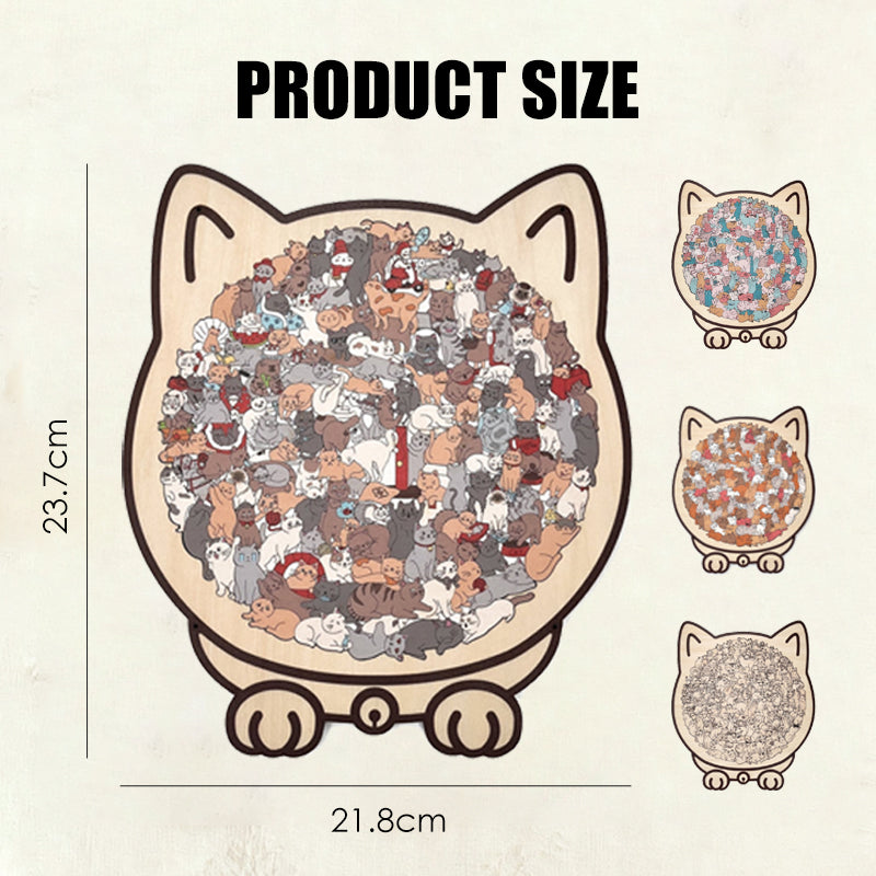 Adorable Cat-Shaped Wooden Jigsaw Puzzle üß©üê±