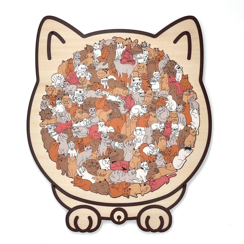 Adorable Cat-Shaped Wooden Jigsaw Puzzle üß©üê±