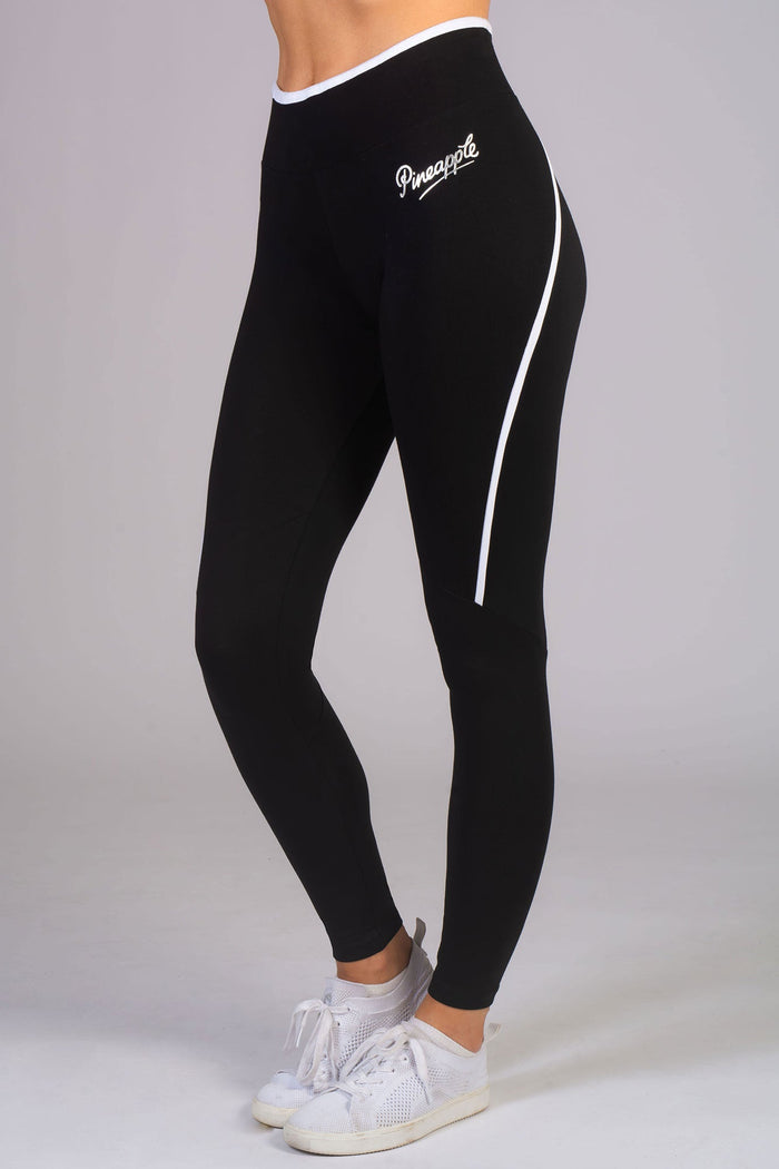 Women's basic black leggings in cotton polyester from Pineapple Dance Studios