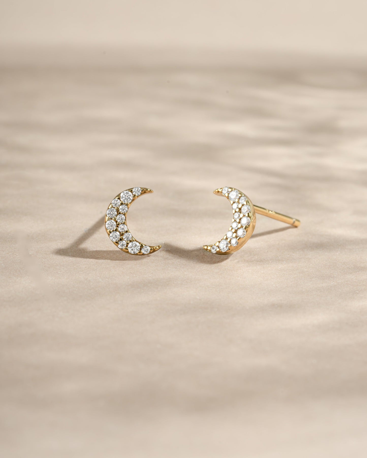 Studded Moon Stud Earrings