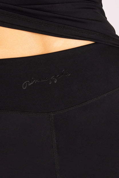 Detail shot of invisible branding at the back of the cycling shorts