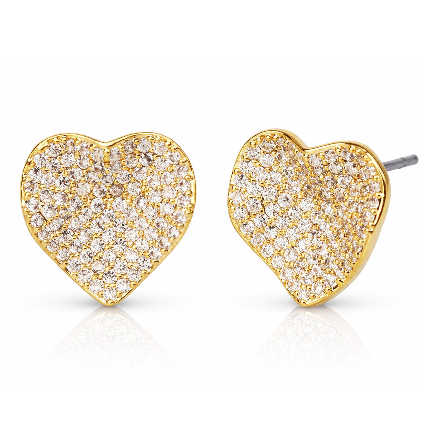Concave Irregular Heart Post Earrings