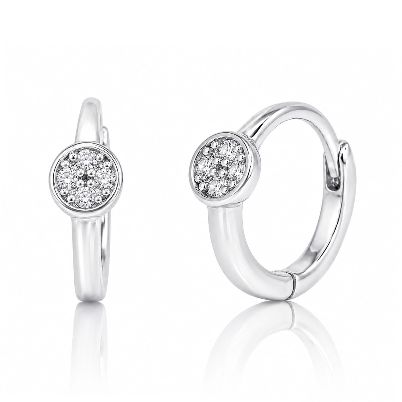 Mini Disc Huggie Earrings